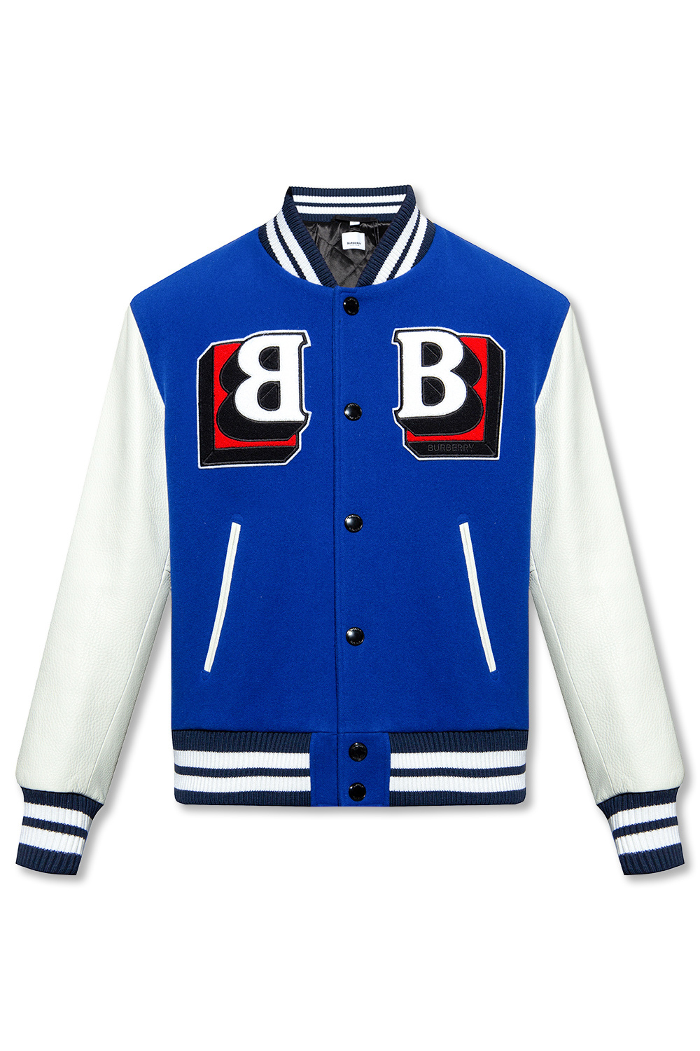 Blue Jacket with logo Burberry SchaferandweinerShops NZ Burberry monogram print baseball cap